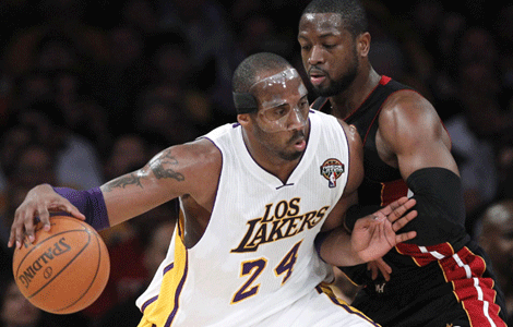 Lakers punish enemy Wade, Heat in emotional victory