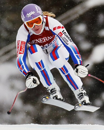 Alpine skiing training for Women's WCup Downhill race