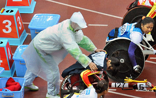 Volunteers brave the rain for Games