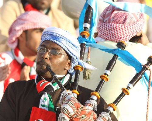 All male cheering squad highlight DPRK-UAE game