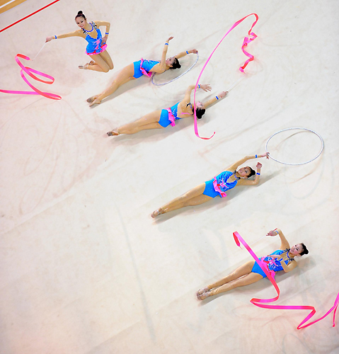 Dancing moments in national Rhythmic Gymnastics game