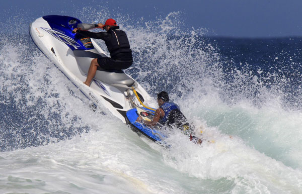 Surfing huge waves