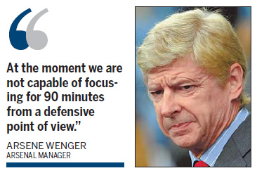 Gloomy Wenger bemoans 'terrible' Arsenal effort
