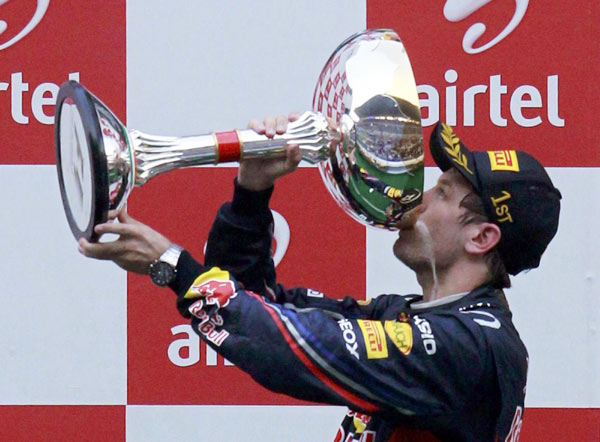 Red Bull's unstoppable double world champion Sebastian Vettel ran away with the inaugural Indian Formula One Grand Prix on Sunday for his 11th victory in 17 races this season. Vettel cruises to victory in India