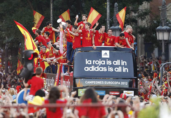 Spain celebrates Euro 2012 triumph