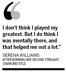 Serena serves Olympic warning