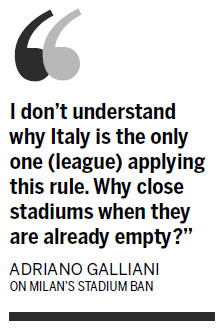 Milan boss wants stadium ban rule abolished