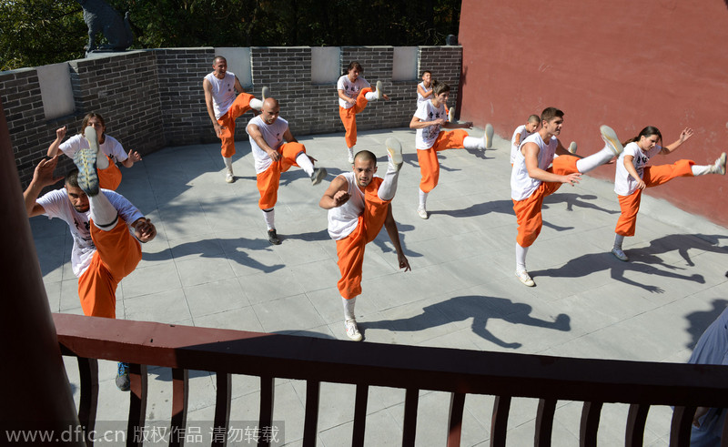 Foreigners pursue kung fu dream in Henan