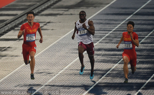 Qatari sprinter breaks men's 100m Asian record as China surpasses century mark