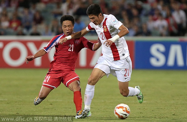 China downs DPRK 2-1 to cruise to last eight with 9 points