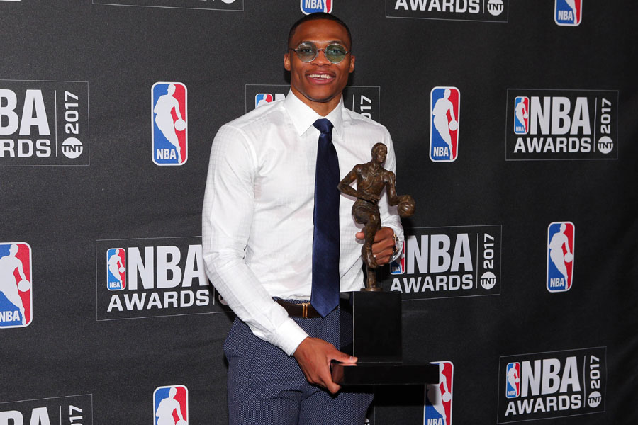 Thunder's Westbrook named MVP after historic season