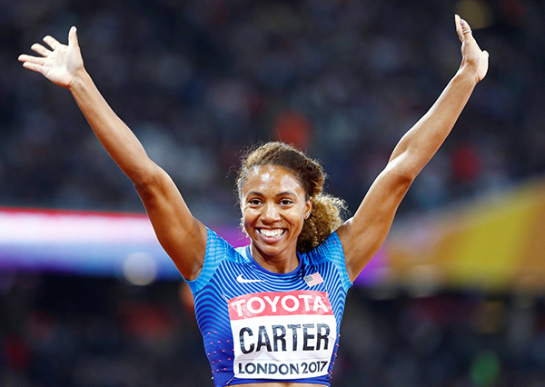 Carter surprisingly wins women's 400m hurdles at worlds