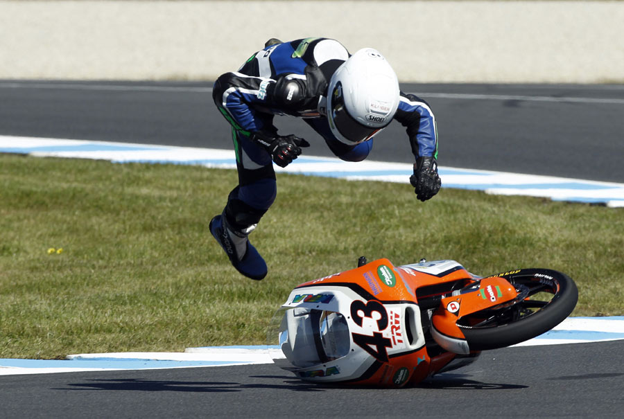 Riders for Australian Motorcycle Grand Prix in practice