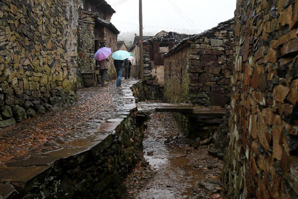 Stone village built with basalt in Ninghai