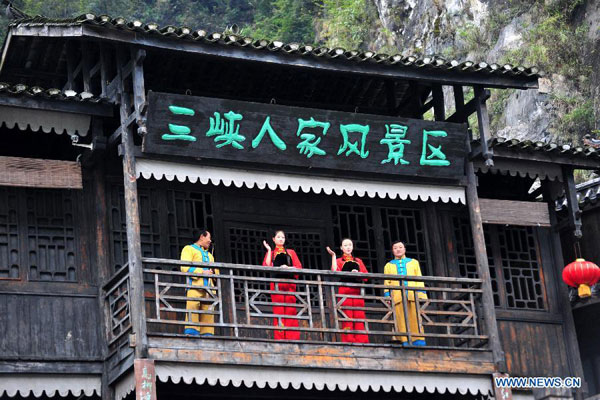 Three-Gorges Tribe Scenic Spot attracts tourists in C China