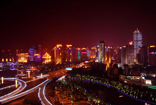 Night scenery of Nanning city, China's Guangxi