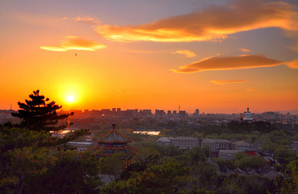 Sunset over Jingshan Park