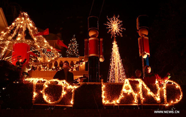 Christmas lights sparkle in New York