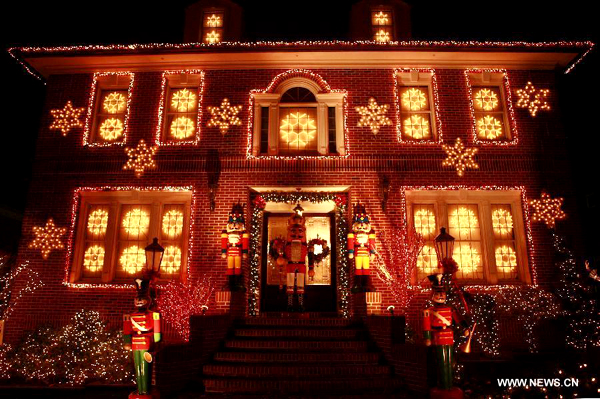 Christmas lights sparkle in New York