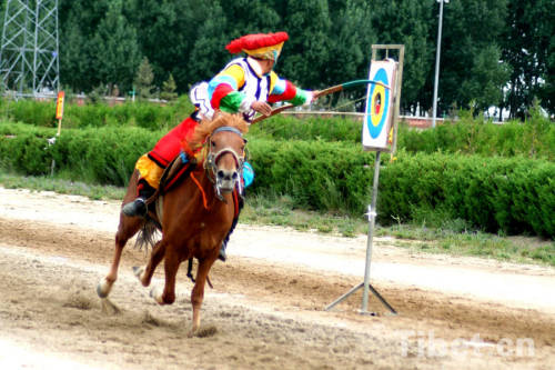 Horse-racing of Shoton Festival in Tibet