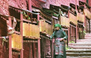 Horse-racing of Shoton Festival in Tibet