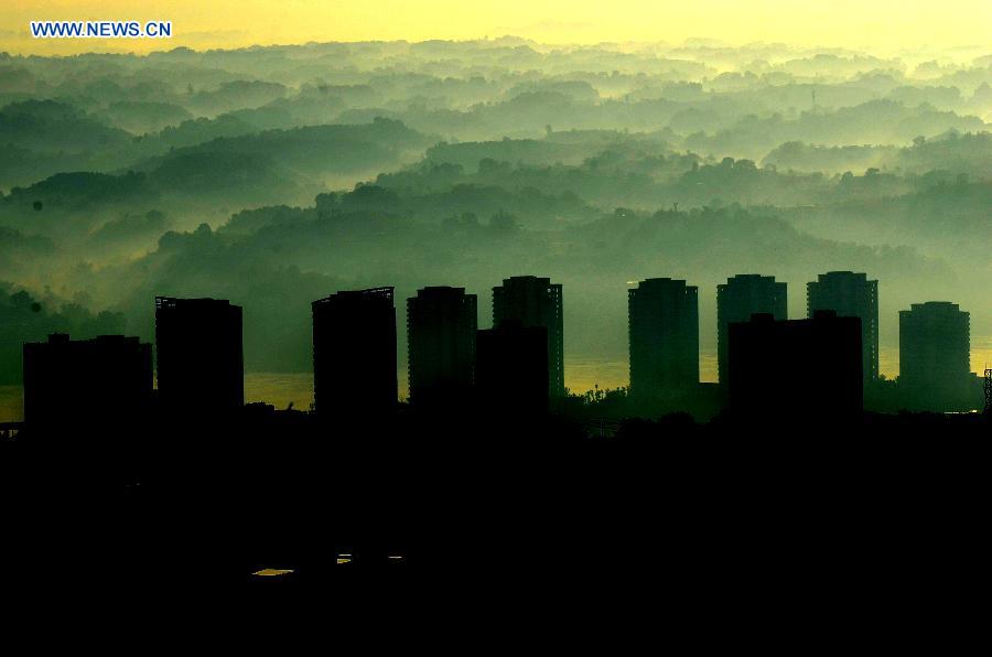 Morning fog over Hejiang county