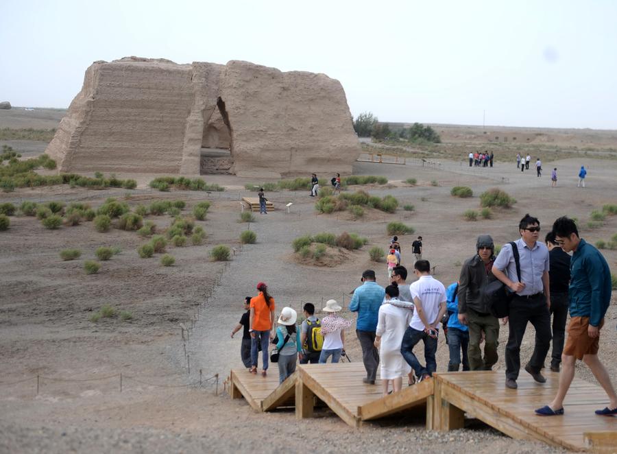 Oasis scenic spot in Gobi Desert, NW China