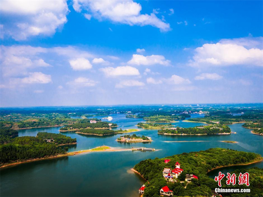 Beautiful lake Longquan in Chengdu