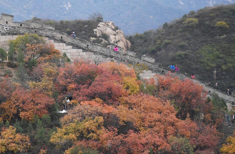 Tourists visit Badaling National Forest Park in Beijing