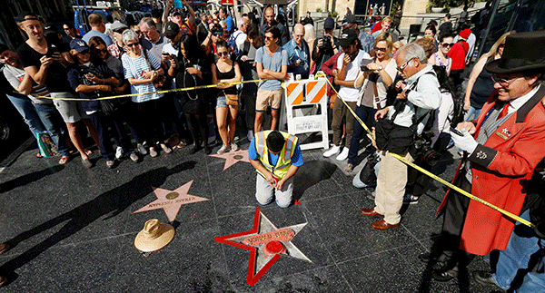 us presidential candidate trump"s hollywood walk