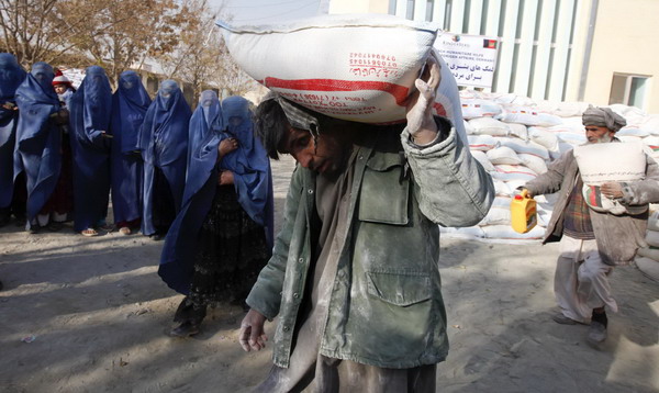 Relief supplies distribution in Afghanistan