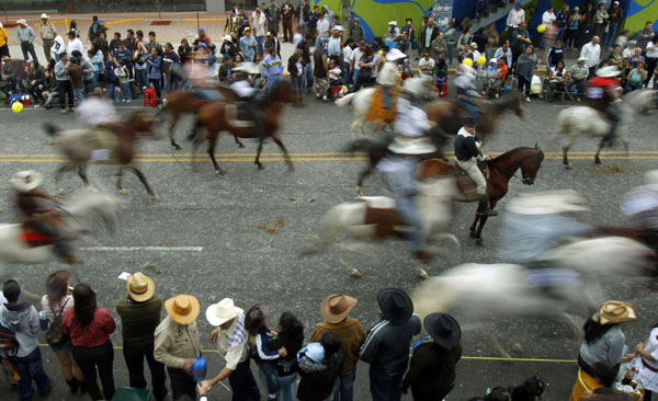 Traditional horse parade in US