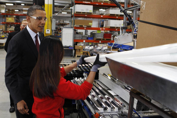 Obama tours power technology company in Wisconsin