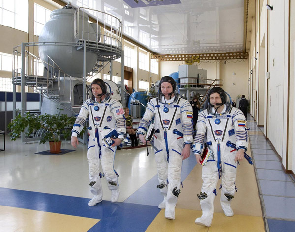 Astronauts in training before heading into space
