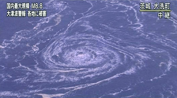 Japan's tsunami triggered enormous whirlpool