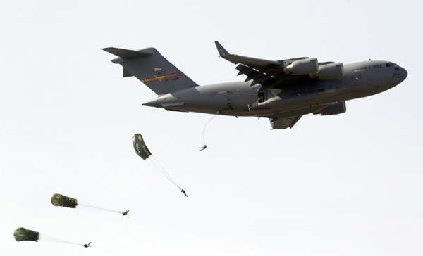 US Air Force exercises over NATO airbase