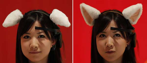 Artificial cat ears react to brainwaves