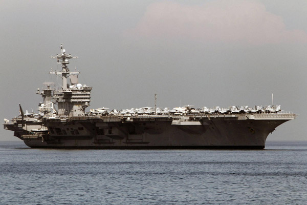 America shows off warship that buried bin Laden