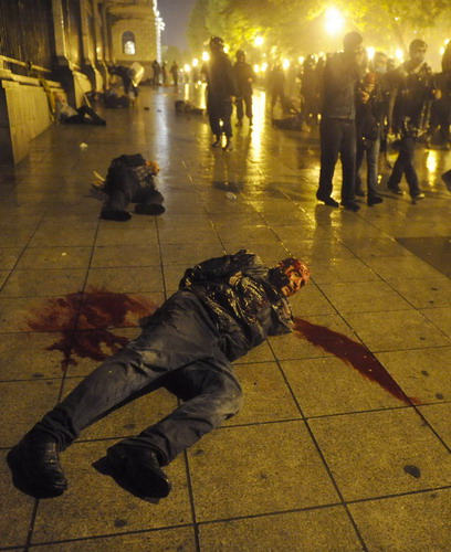 Georgian riot police clash with protesters