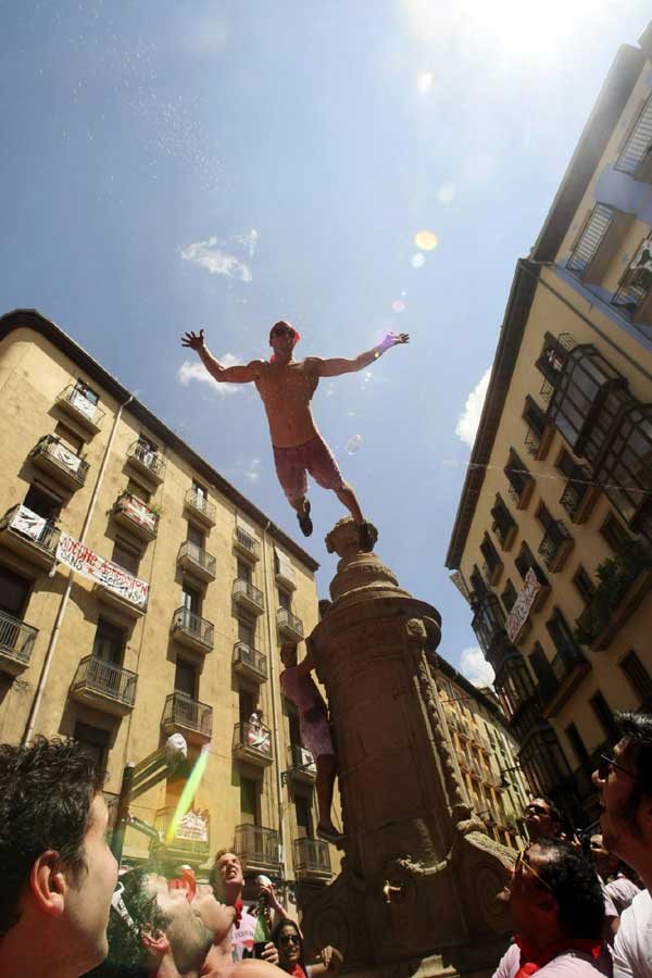 Revellers celebrate San Fermin Festival in Spain