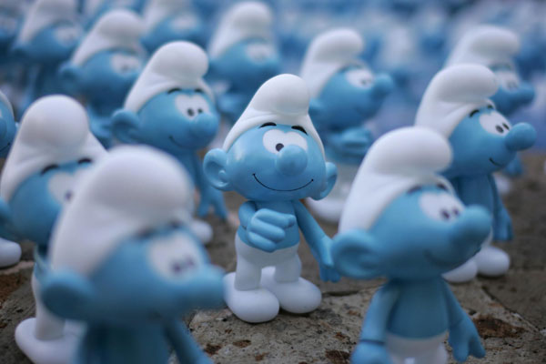 The Smurfs army in Cancun