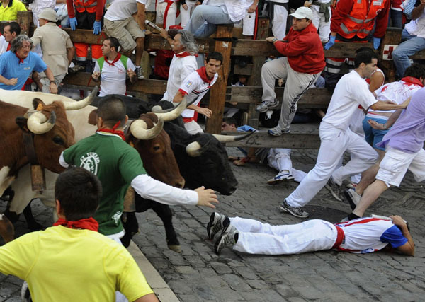 Bulls run at San Fermin festival