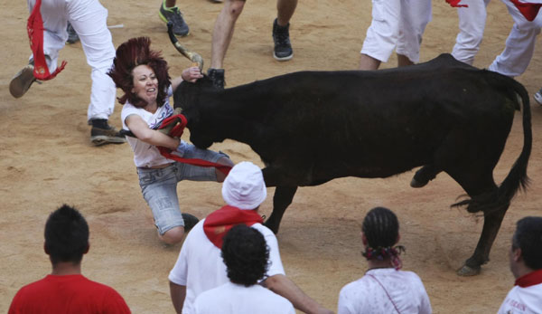 Bulls run at San Fermin festival