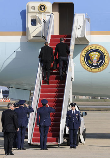 Obama has British PM aboard Air Force One