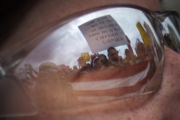 US presidential election Protest outside Democratic National Convention site