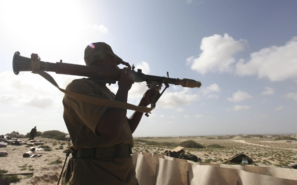 Peacekeepers patrol in Somalia