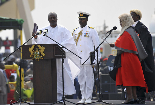 Ghanaian President Mahama sworn in