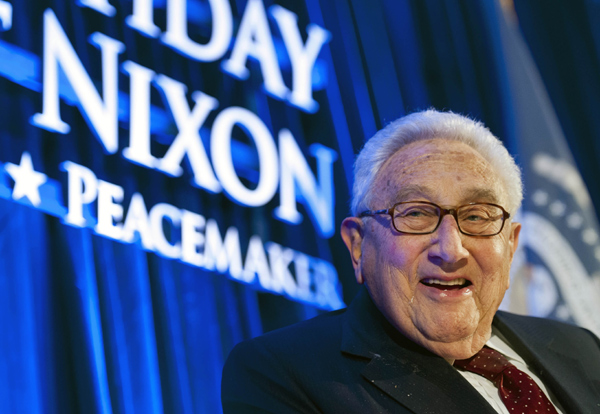 Kissinger leads toasts at Nixon centenary