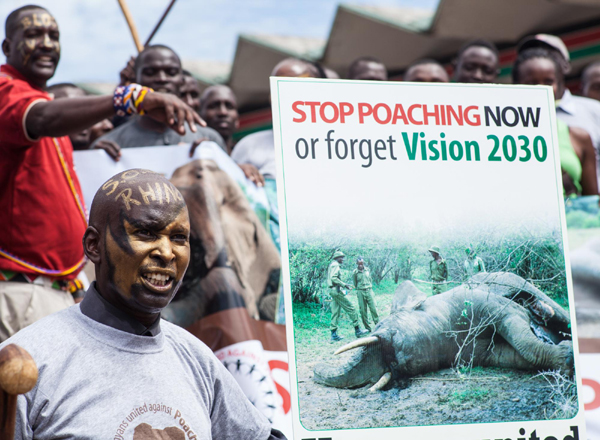 Kenyans protest against poaching of elephants and rhinos