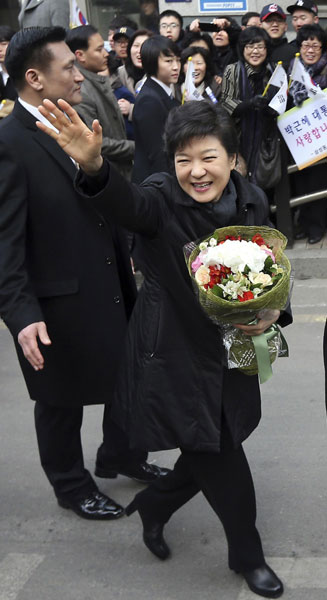 S. Korea's first female president takes office